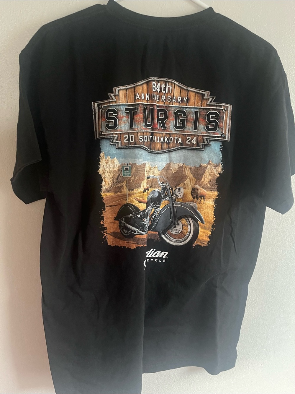 2024 Indian Sturgis Black Motorcycle Graphic Short Sleeve Tee
